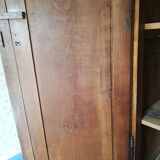Louis XV style wardrobe entirely pegged wood with 2 cherry wood doors.