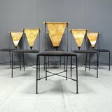 Set of 6 post modern dining chairs, 1970s