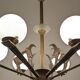 Art deco bronze fish chandelier
