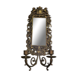 Miroir bougeoirs en bronze 18x46cm