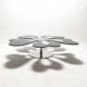 Mid century italian flower table chrome and glass, 1980s