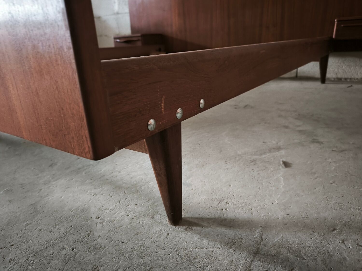 Vintage teak Scandinavian bed