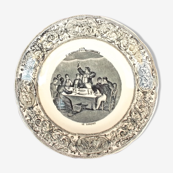 Assiette decorative porcelaine de gien "un mariage" n°9 le banquet