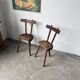 Pair of Savoyard tripod chairs, folk art, oak.