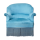 Fauteuil crapaud vintage velours bleu années 70