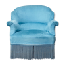 Velvet ottoman chair vintage toad velvet blue 70s
