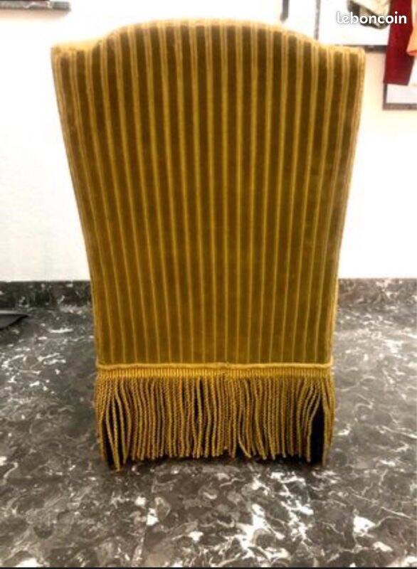 Fauteuil crapaud boudoir art déco vintage vert kaki