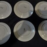Flat plates series of six Lunéville decoration Aronde