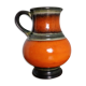 Pitcher, vase ceramic, earthenware, enamelled, orange