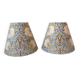 2 Art Nouveau lampshades with green flowers