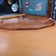 Rectangular Smoked Amber Glass Plate/Platter - Art Deco Style