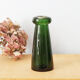 Green glass vase, bubbled blown glass, vintage