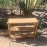 Rattan shelf with crossbars 60's