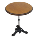 Vintage pedestal table or bistro table, oak top with a honey-colored finish