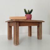 Small vintage oak plant stand stool