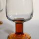 Six amber stemmed glasses from the 70s