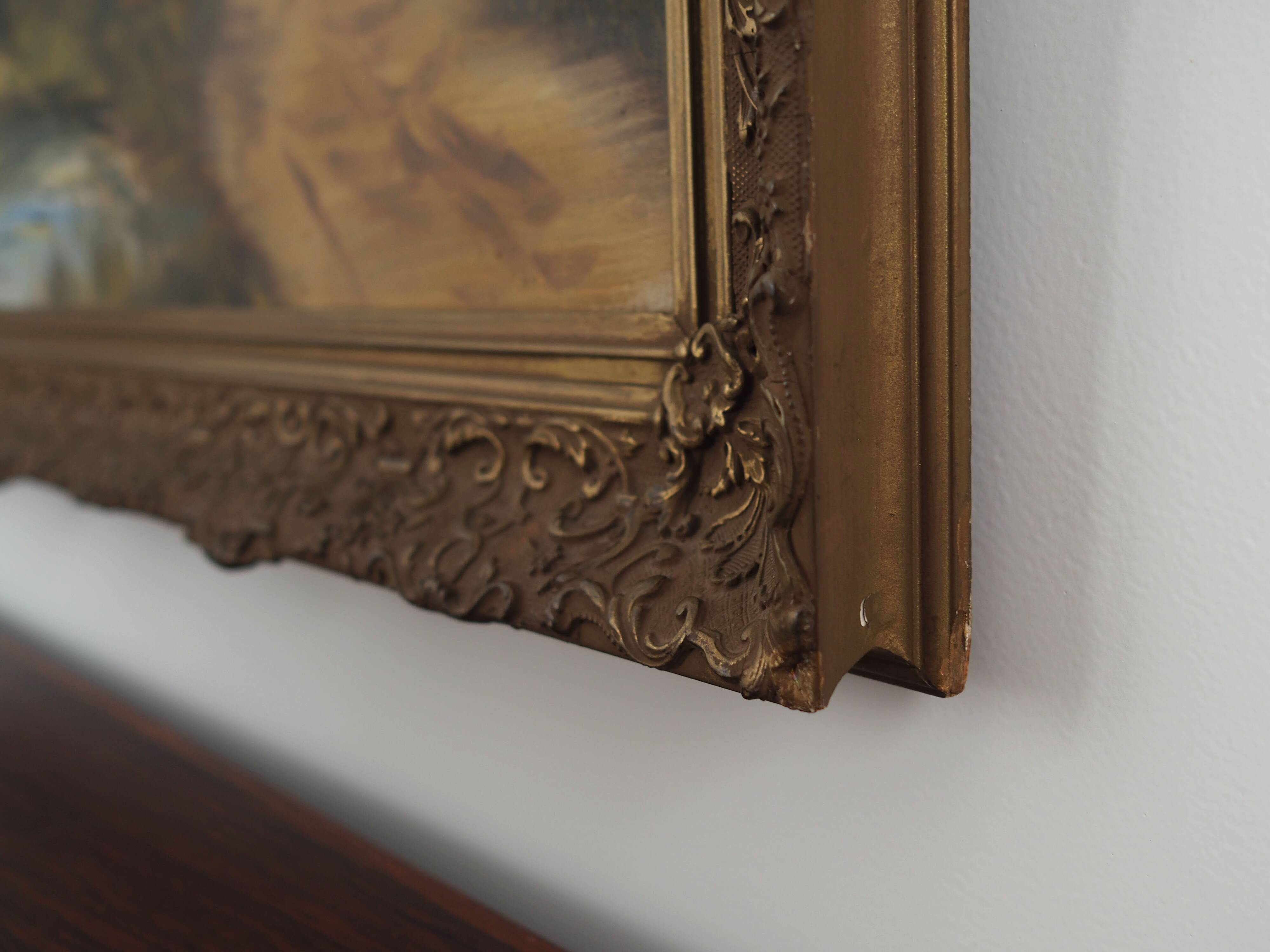 Painting „The Road by the Pond”, Scandinavian design, 1970s