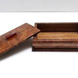 Rectangular Art Deco Walnut and Walnut-Root Box, Italy