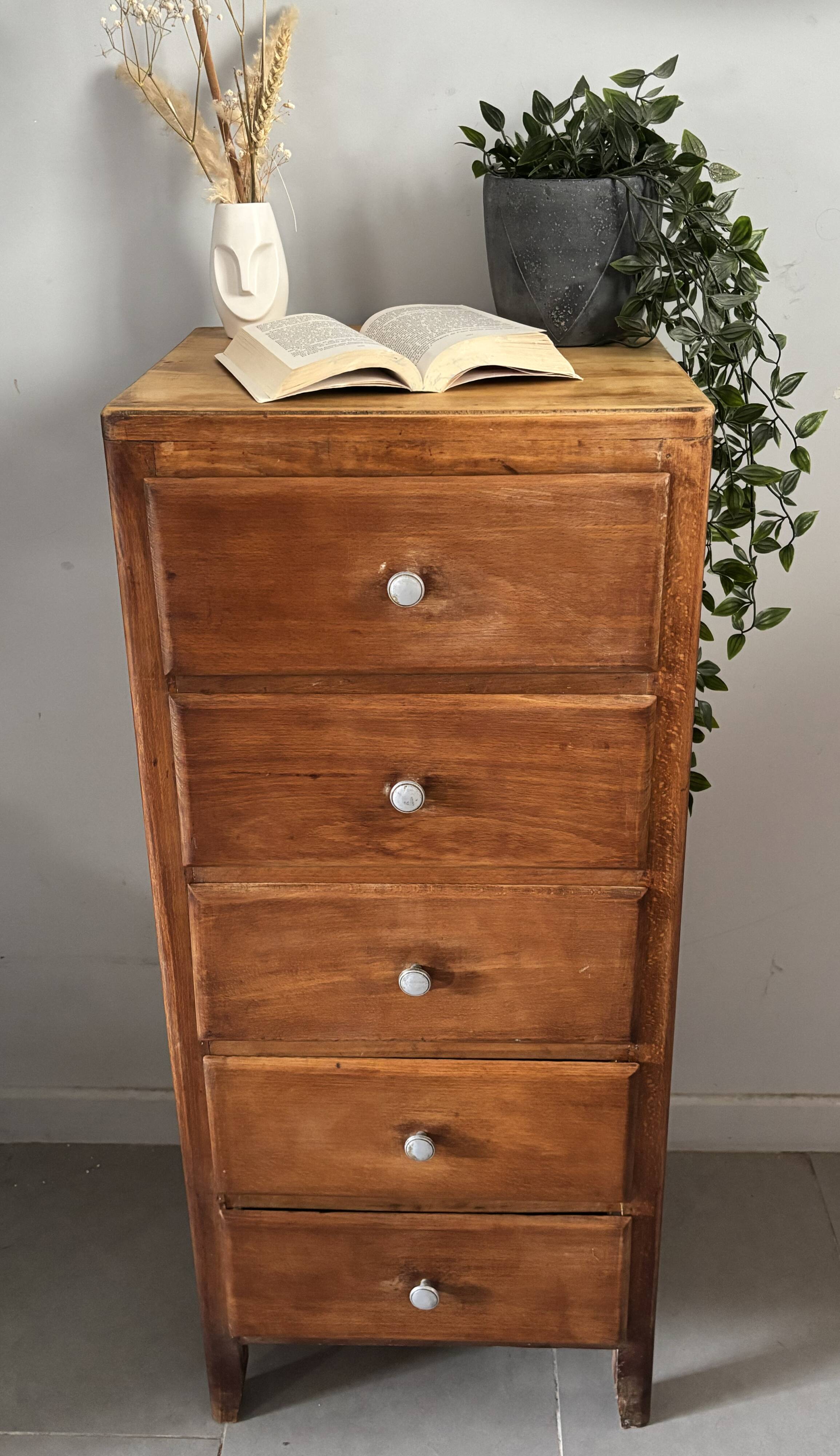Vintage 1960s oak chest of drawers