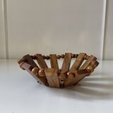 turned wooden fruit basket