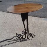 Harness in steel and Walnut oval tray