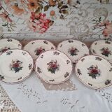 Set of 7 dessert plates in Sarreguemines earthenware model Agreste