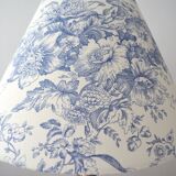 Abat-jour toile de Jouy fleurs bleus