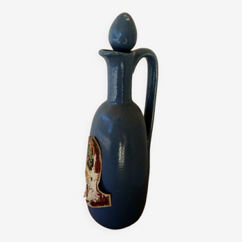 Blue stoneware liquor carafe