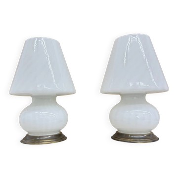 Lampes en verre de Murano à tourbillon de design mid-century XL, années 1970