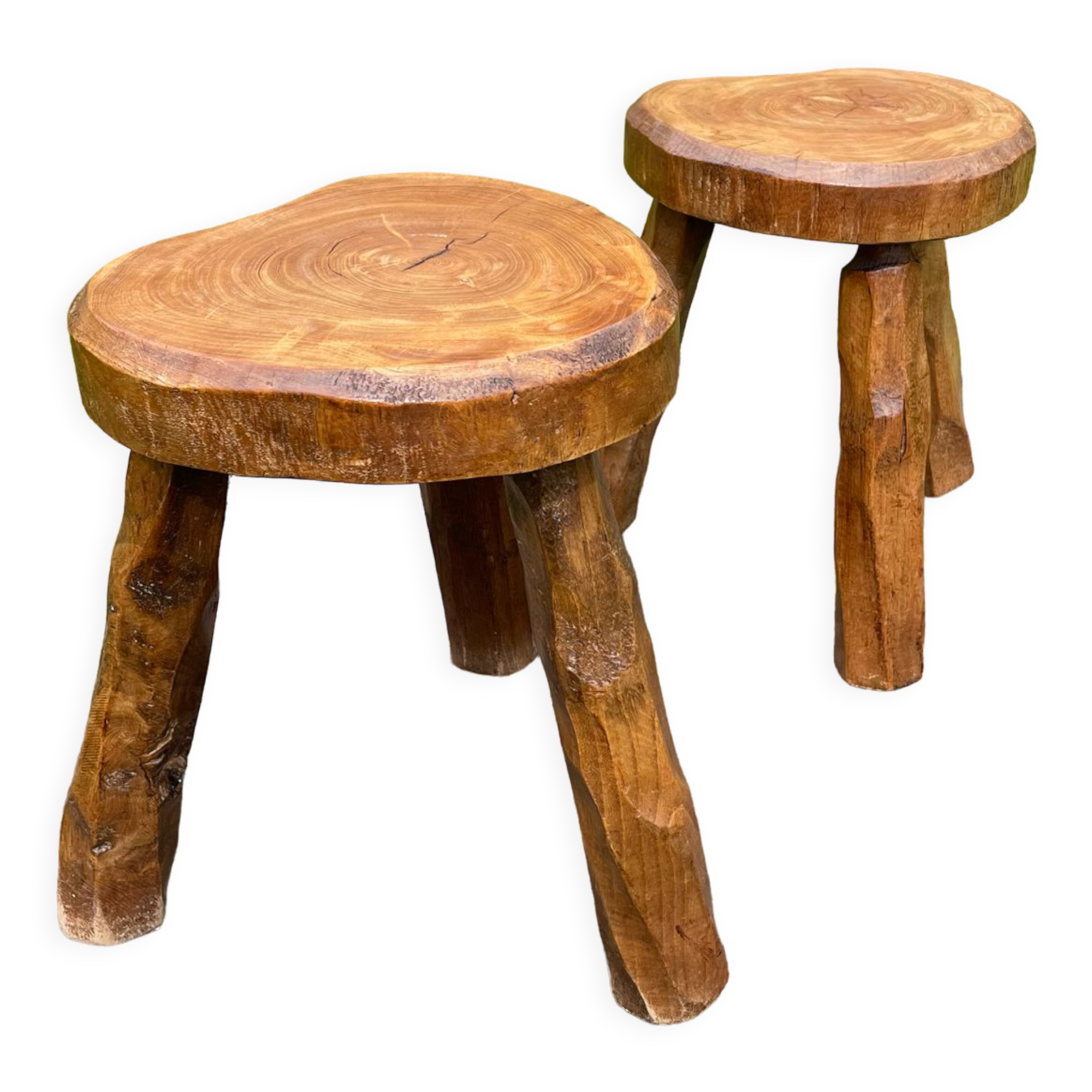 Pair of vintage brutalist stools