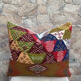 Housse de coussin kilim berbère vintage, coussin en laine marocaine