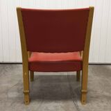 Bow wood armchair by Hugues Steiner 1960 red