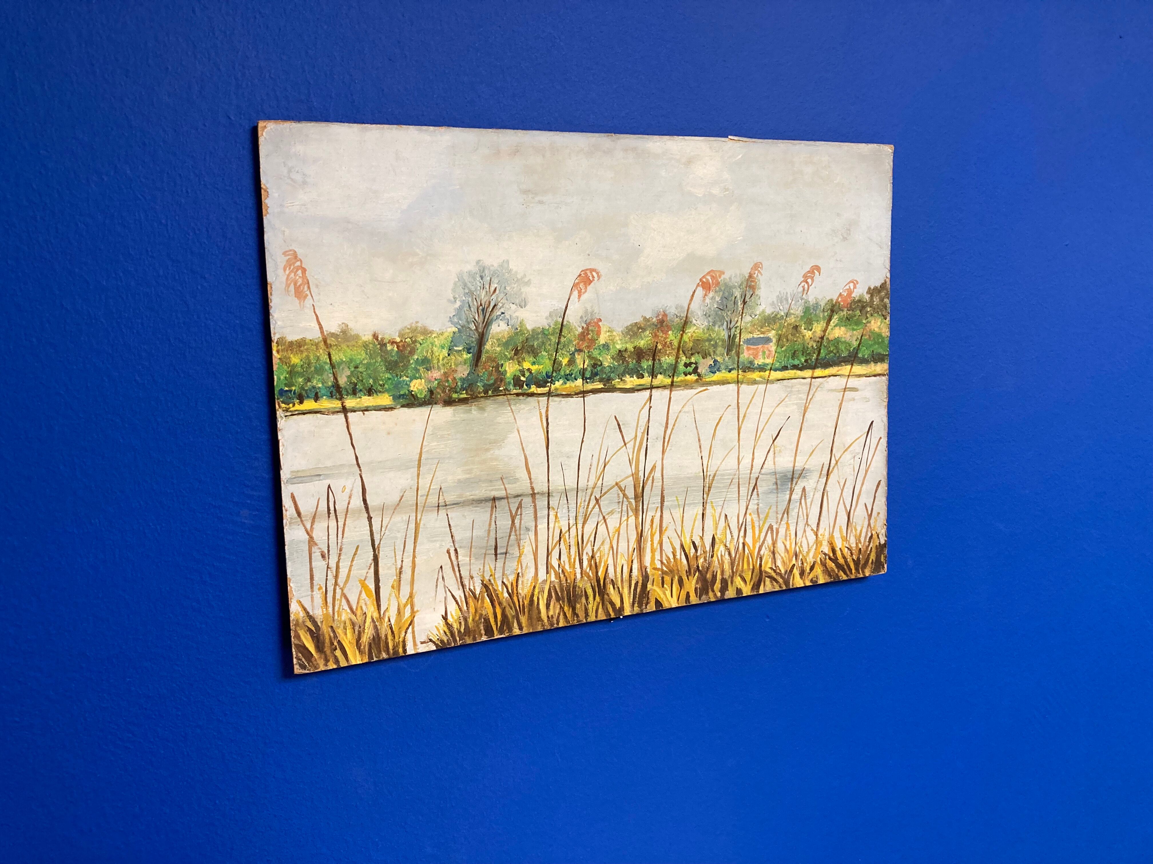Oil on vintage cardboard