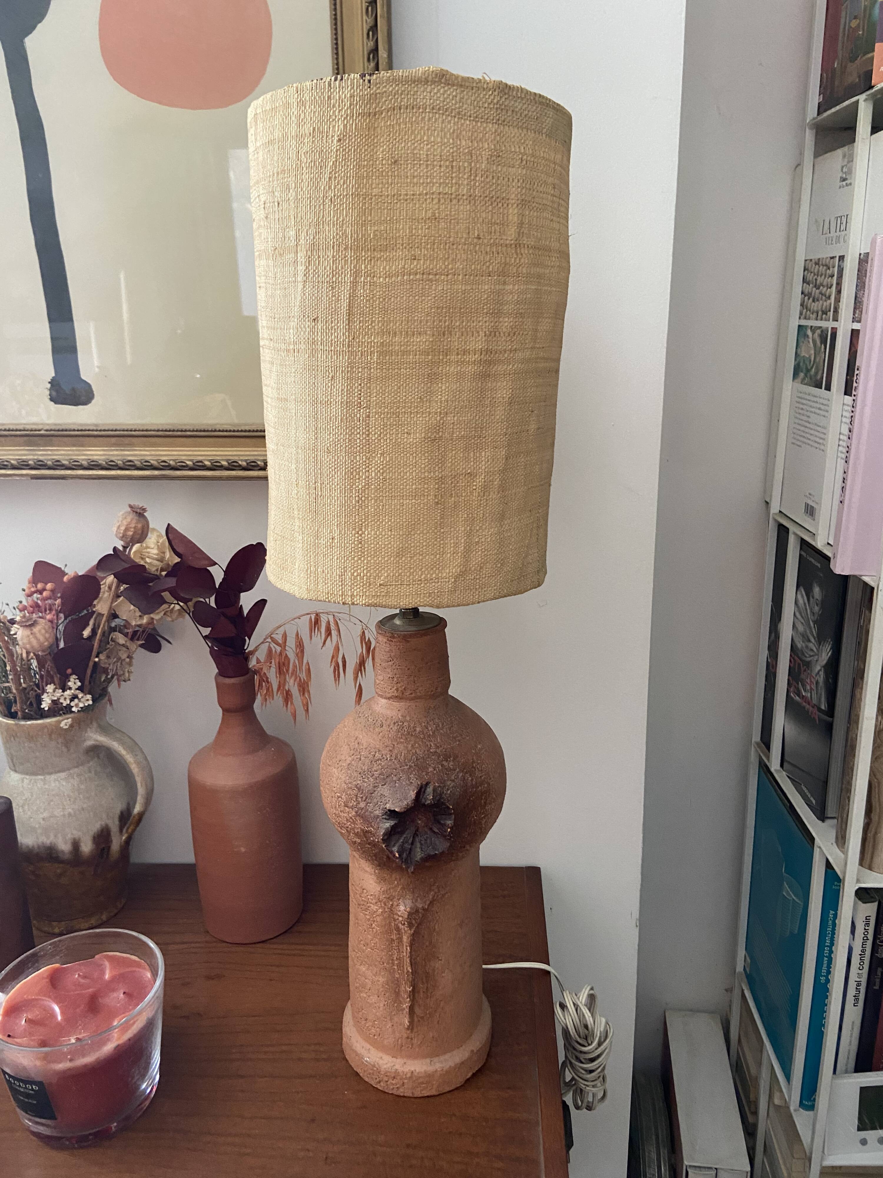 Terracotta lamp from the 60s and 70s