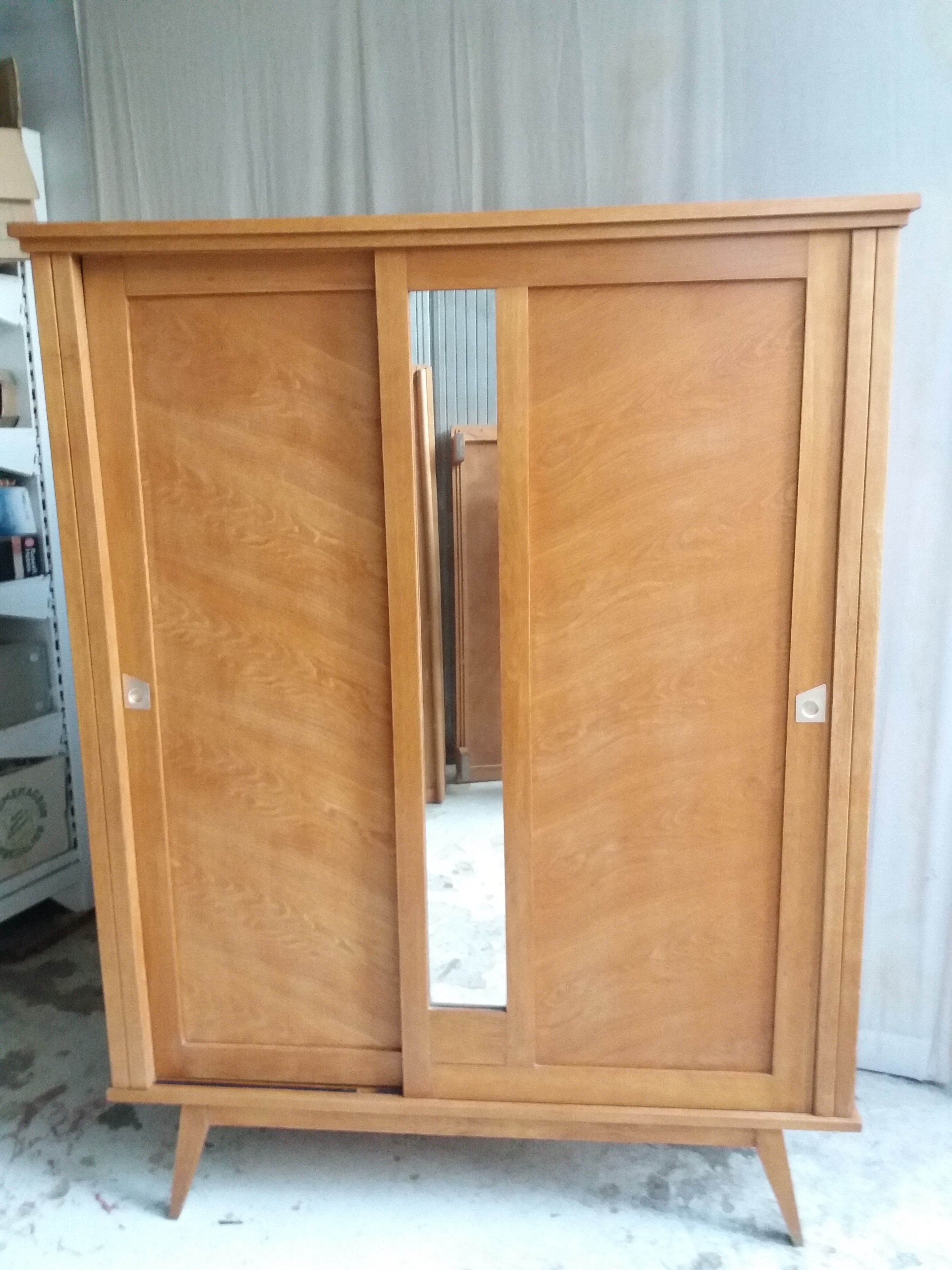 Vintage 2-door and mirror cabinet
