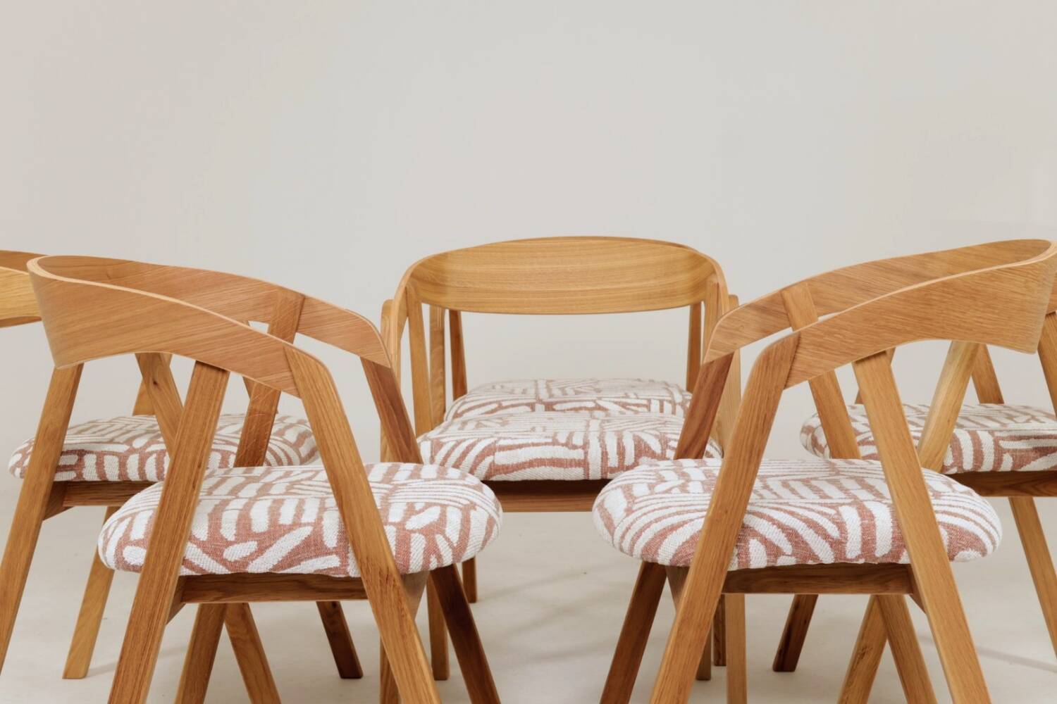Scandinavian design solid oak dining chairs