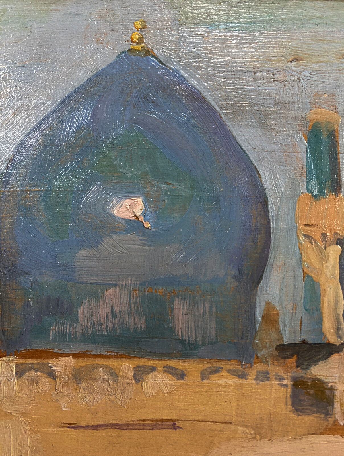 Orientalist painting "The mosque" 30's + Montparnasse frame