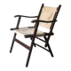 "Safari" folding chair in wood and ecru canvas, 1960s/1970s.