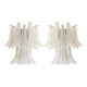 Contemporary Transparent Diamanted Murano Glass "Selle" Wall Sconces in Mazzega Style - A Pair