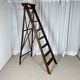 Large wooden painter's step ladder, patinated, 20th century