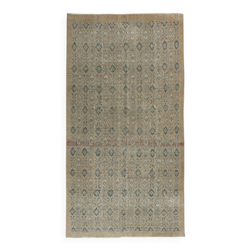 Vintage Handmade Turkish Area Rug for Living Room Decor