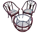 Salon en rotin années 80
