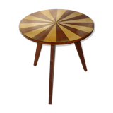 Tripod coffee table in Scandinavian design marquetry