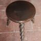 Vintage stool, wooden stool, tripod stool with turned legs, plant stand