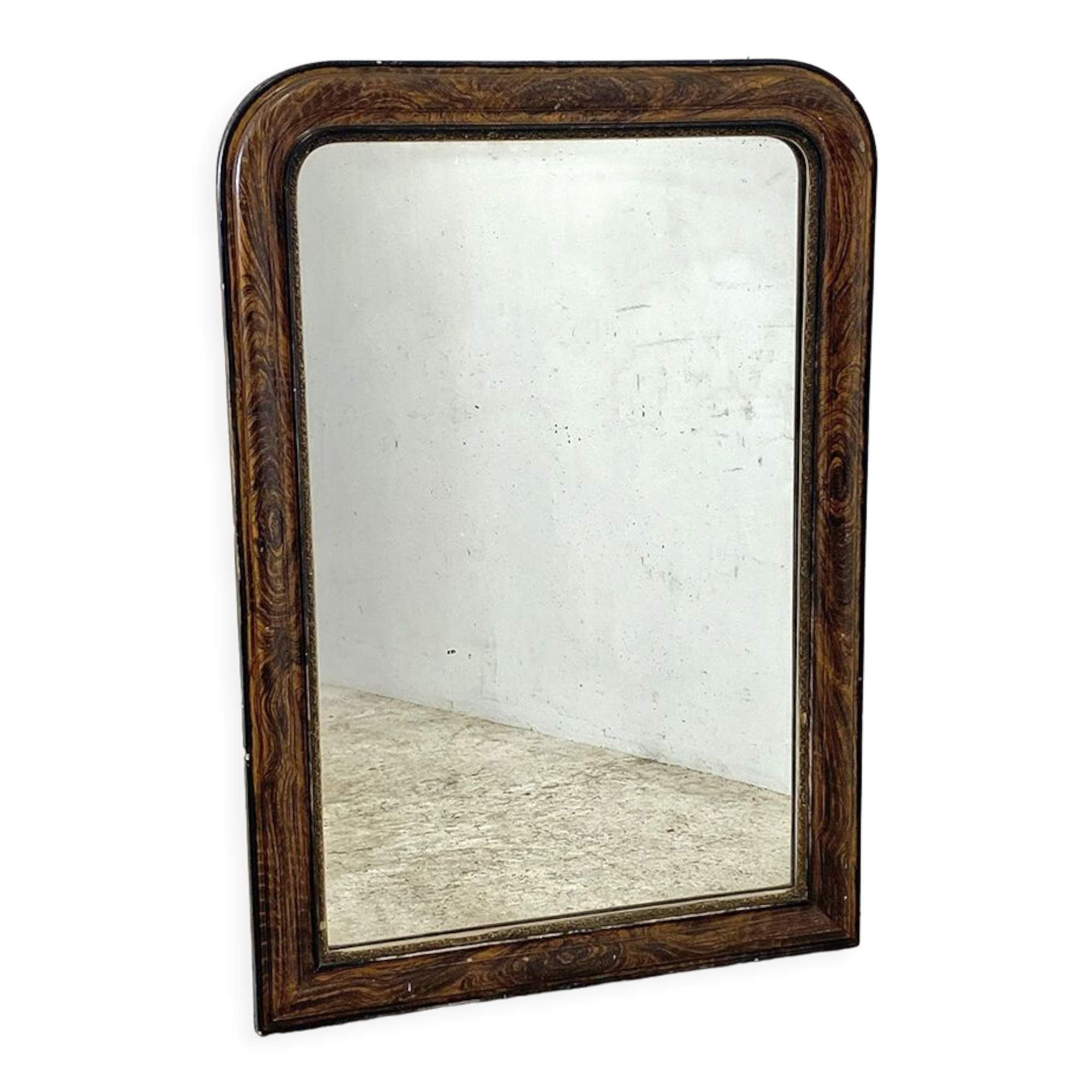 Louis Philippe mirror in wood and varnished stucco
