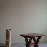 Brutalist oak desk from the mid-century, made in France in the 1950s.