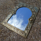 Eastern mirror brass pushed back ethnic style, 23x31cm