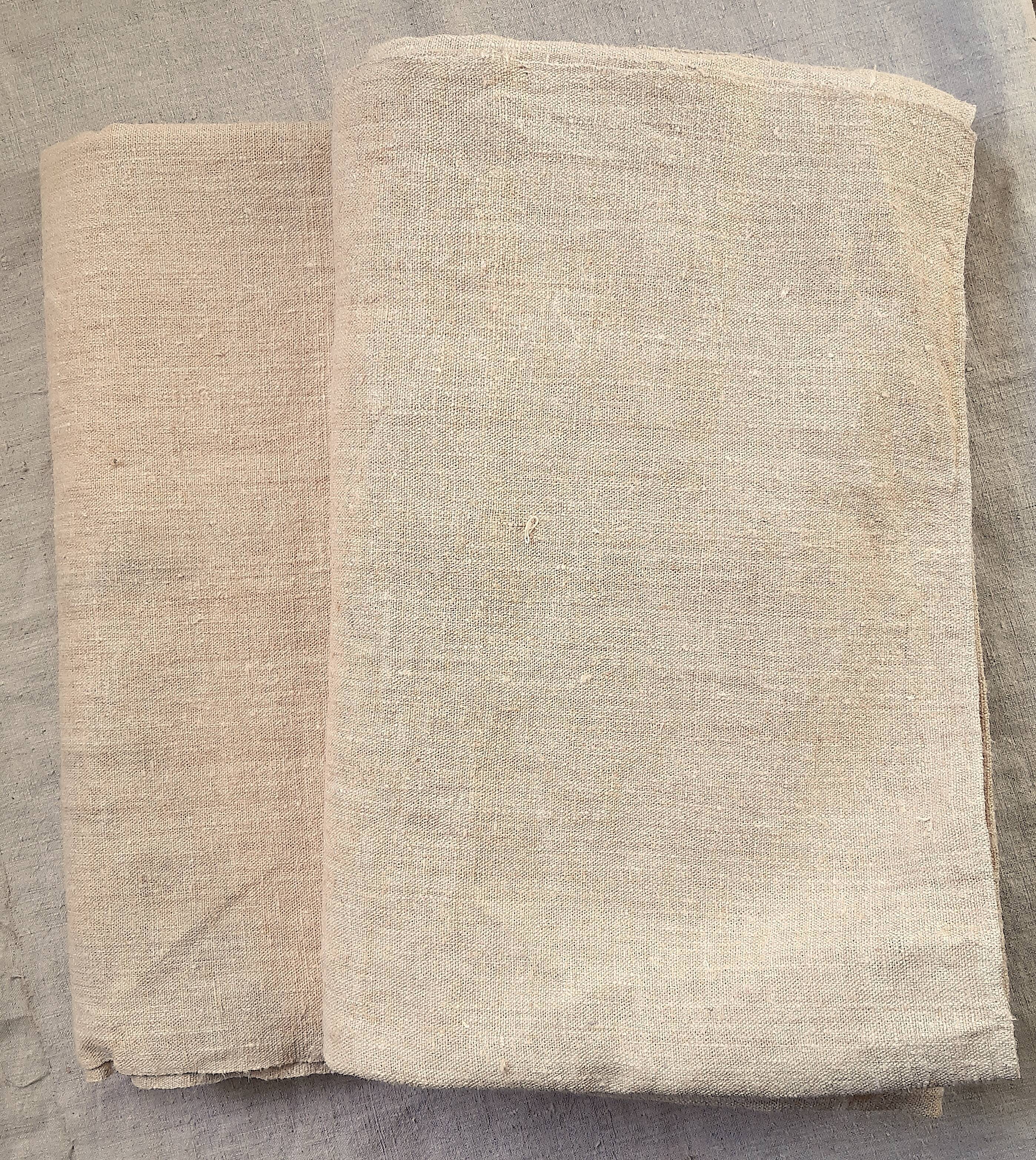 Pair of old hemp sheets, 196x225 cm