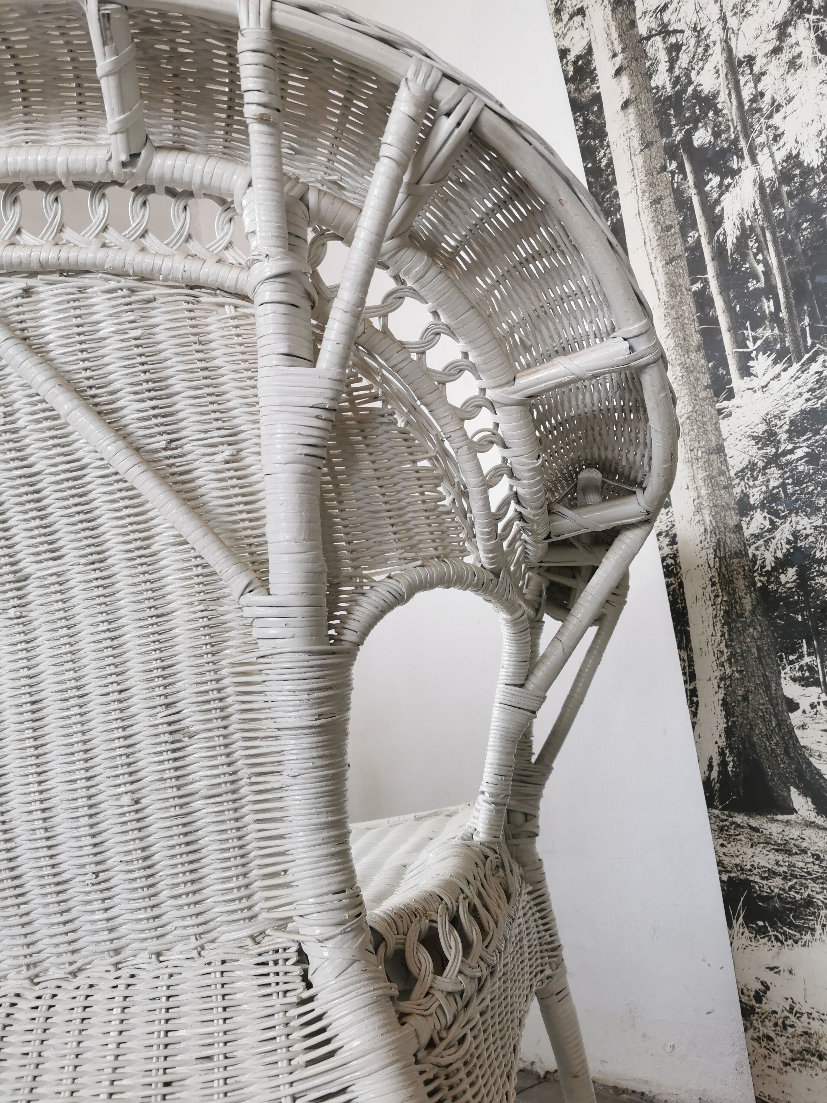 Wicker bench, rattan