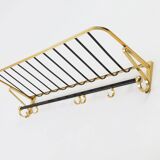 Mid-century coat rack in gold and black aluminium, Belgium 1960s